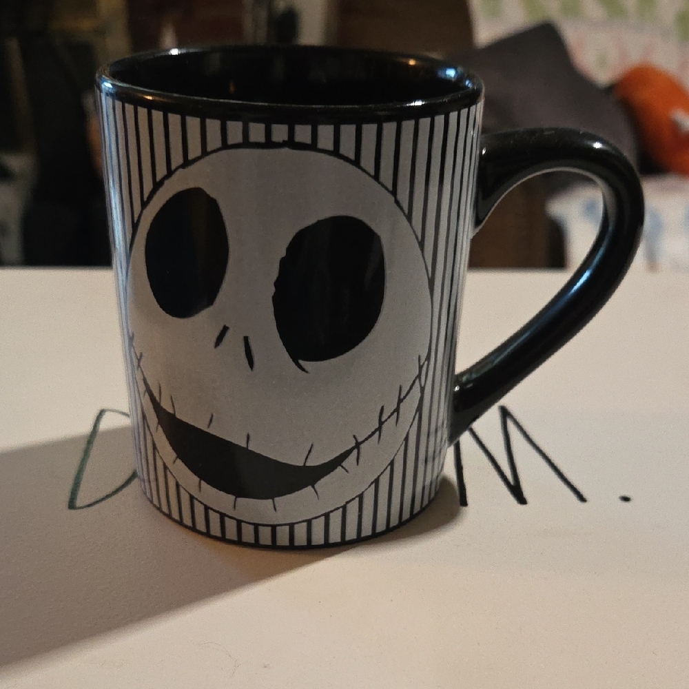 Black and White Skull Face Ceramic Coffee Mug